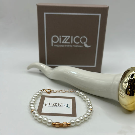 Bracciale filo perle inserti Pizzico