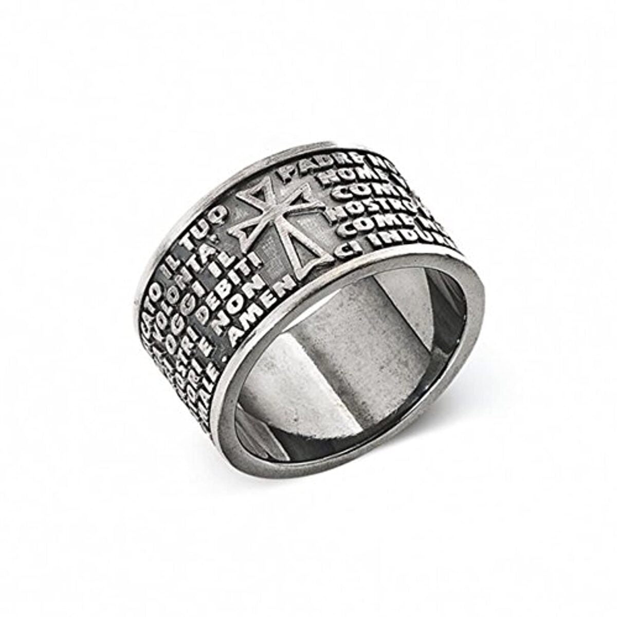 anello uomo gioielli Amen Padre Nostro Italiano