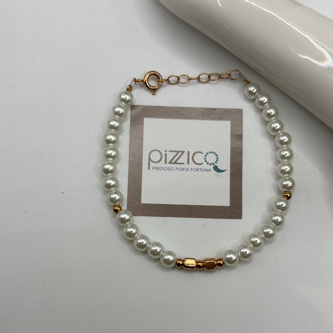 Bracciale filo perle inserti Pizzico