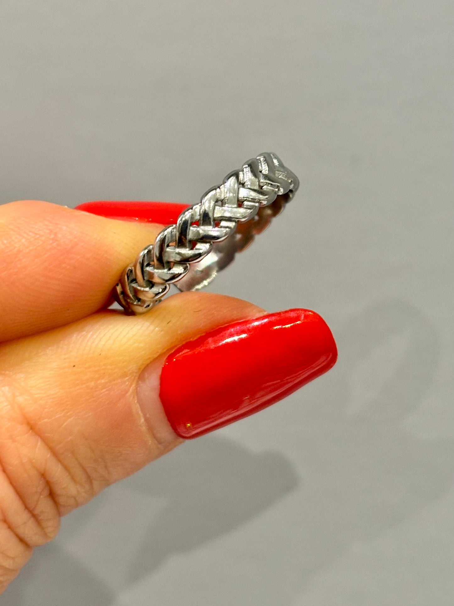 Anello acciaio treccia regolabile