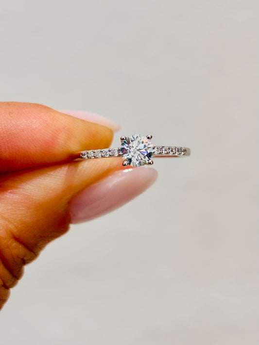 Anello solitario Argento Flora Brillovers