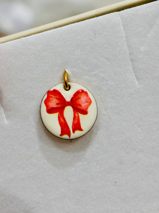 Charms Fortunello Pizzico tondo fiocco rosso