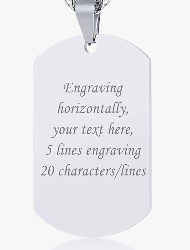 Ciondolo Piastra rettangolare stondata per incisione