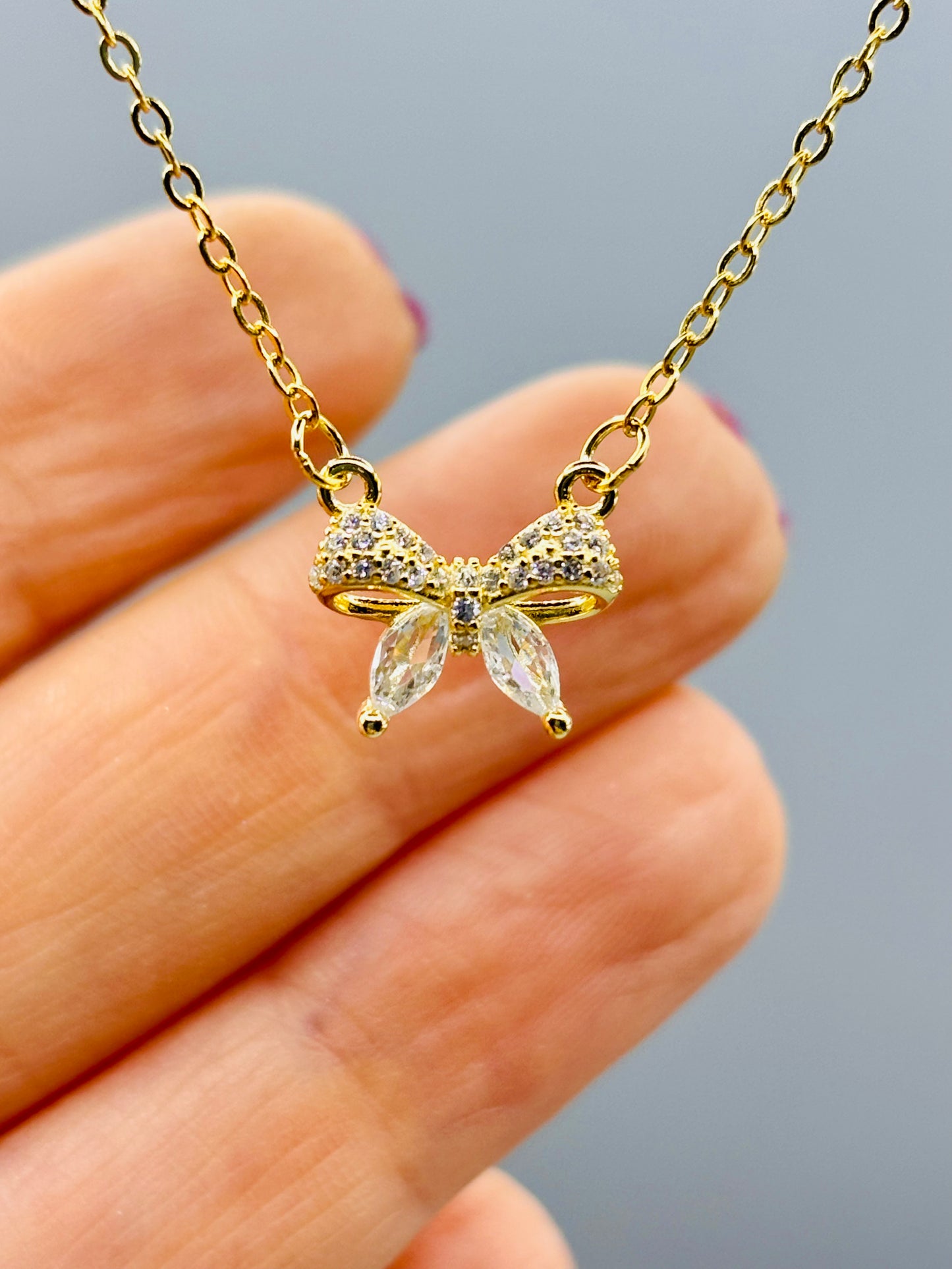 Collana fiocchetto argento gold