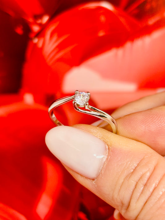 Anello solitario argento Jasmine