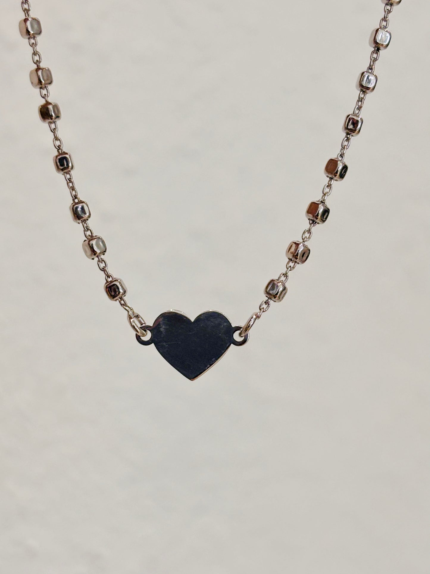 Bracciale argento cubetti cuore