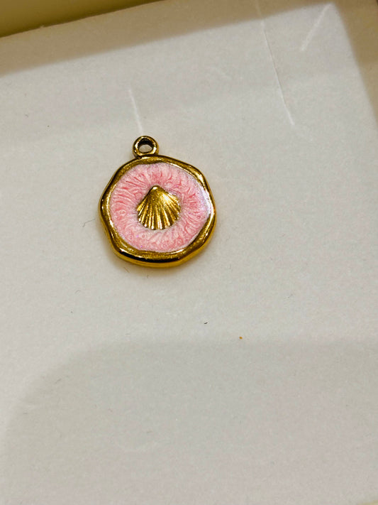 Charms Fortunello Pizzico tondo conchiglia rosa