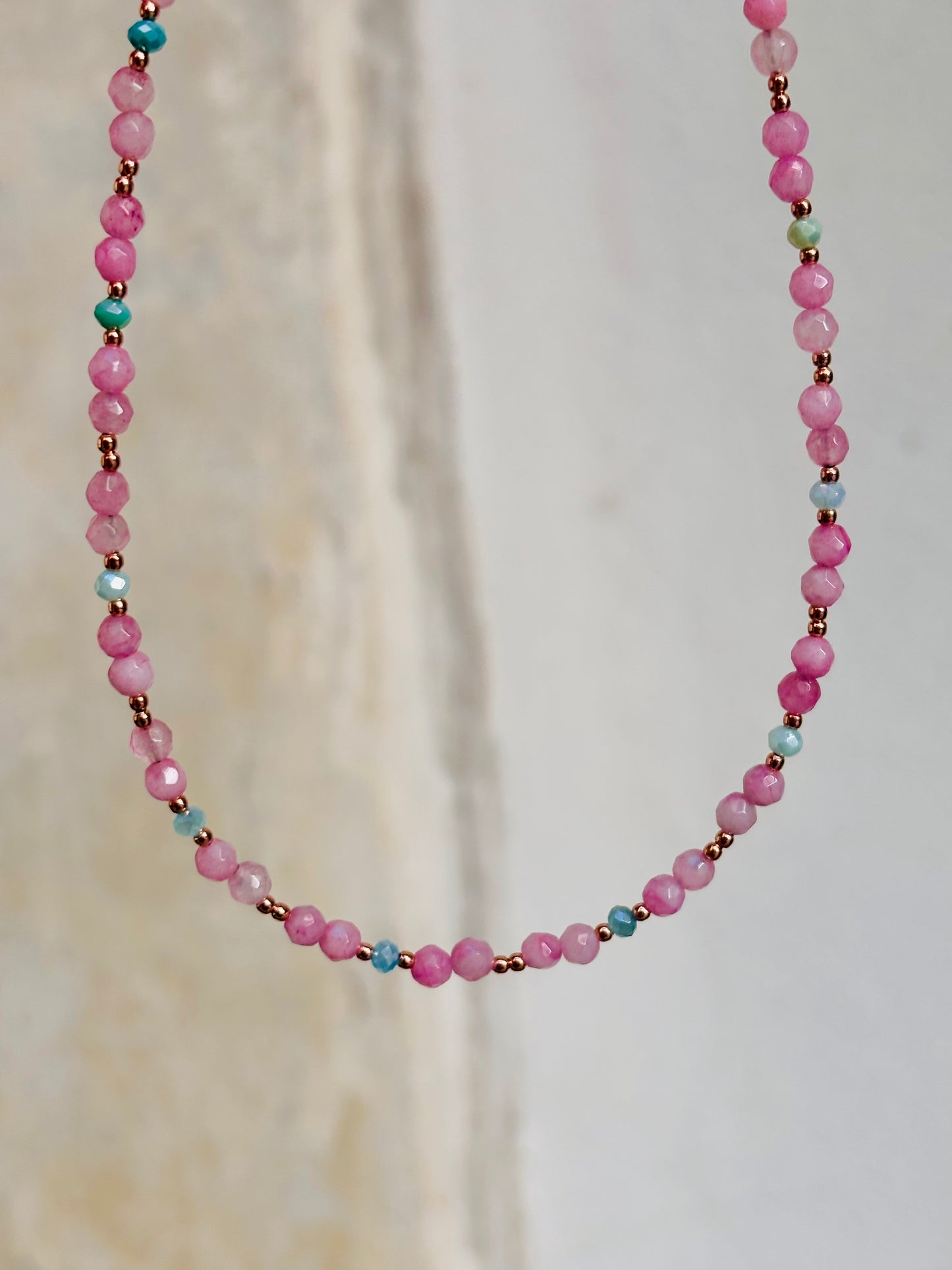 Collana Pizzico quarzo rosa