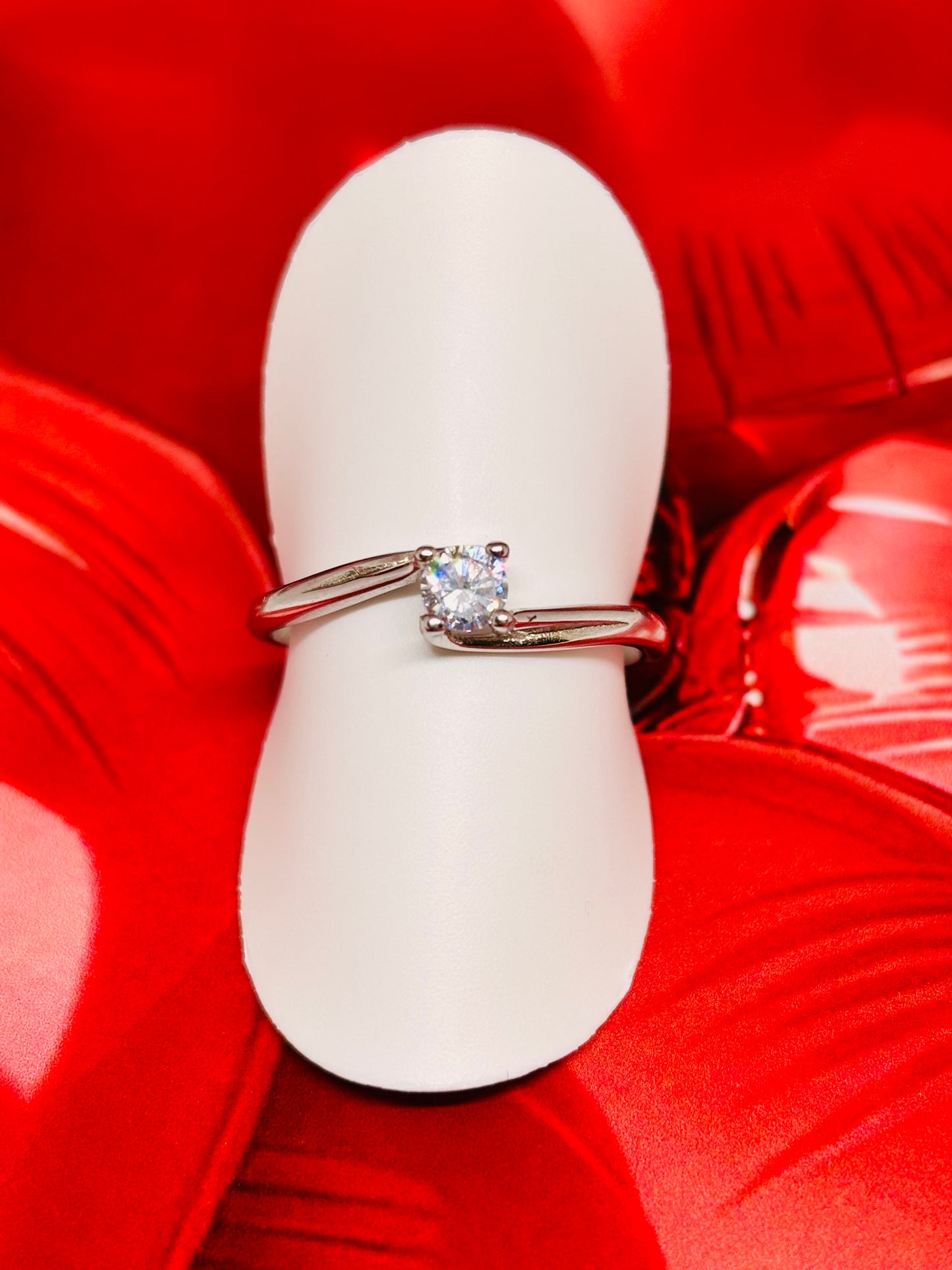 Anello solitario argento Jasmine