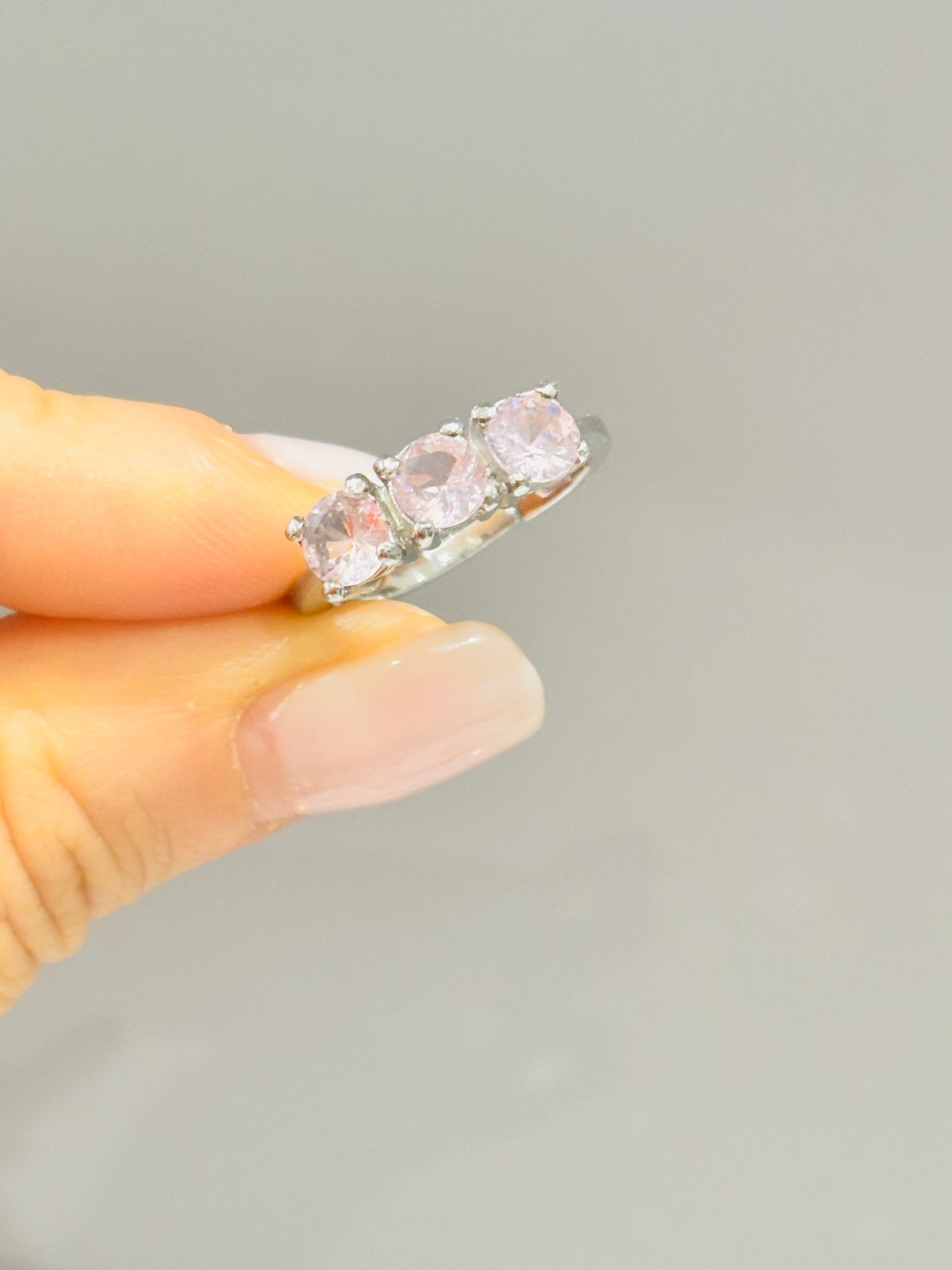 Anello argento Trilogy rosa Kate