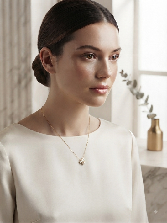 Collana Girocollo Minimal Chic con Ciondolo Perla e Zirconi