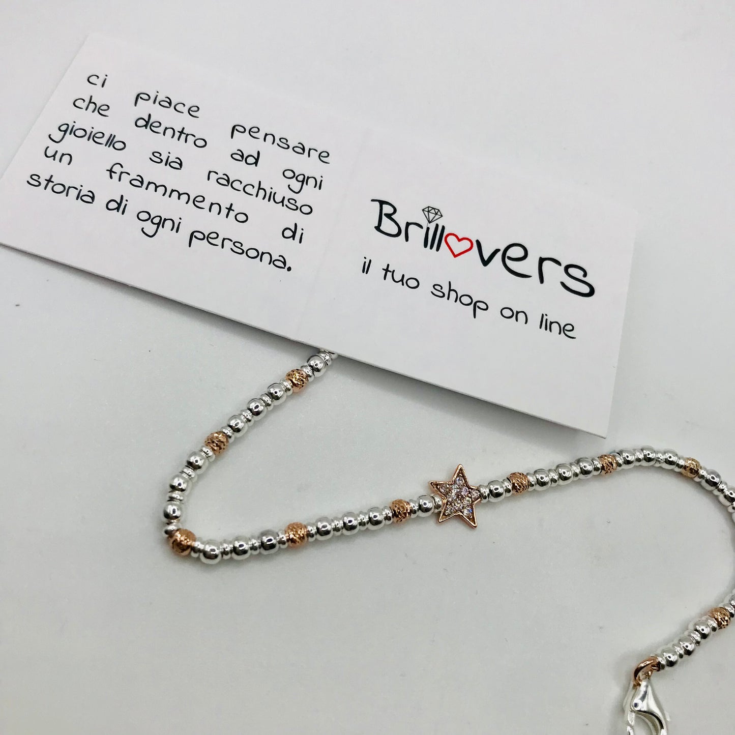 Bracciale Minimal stella pavè