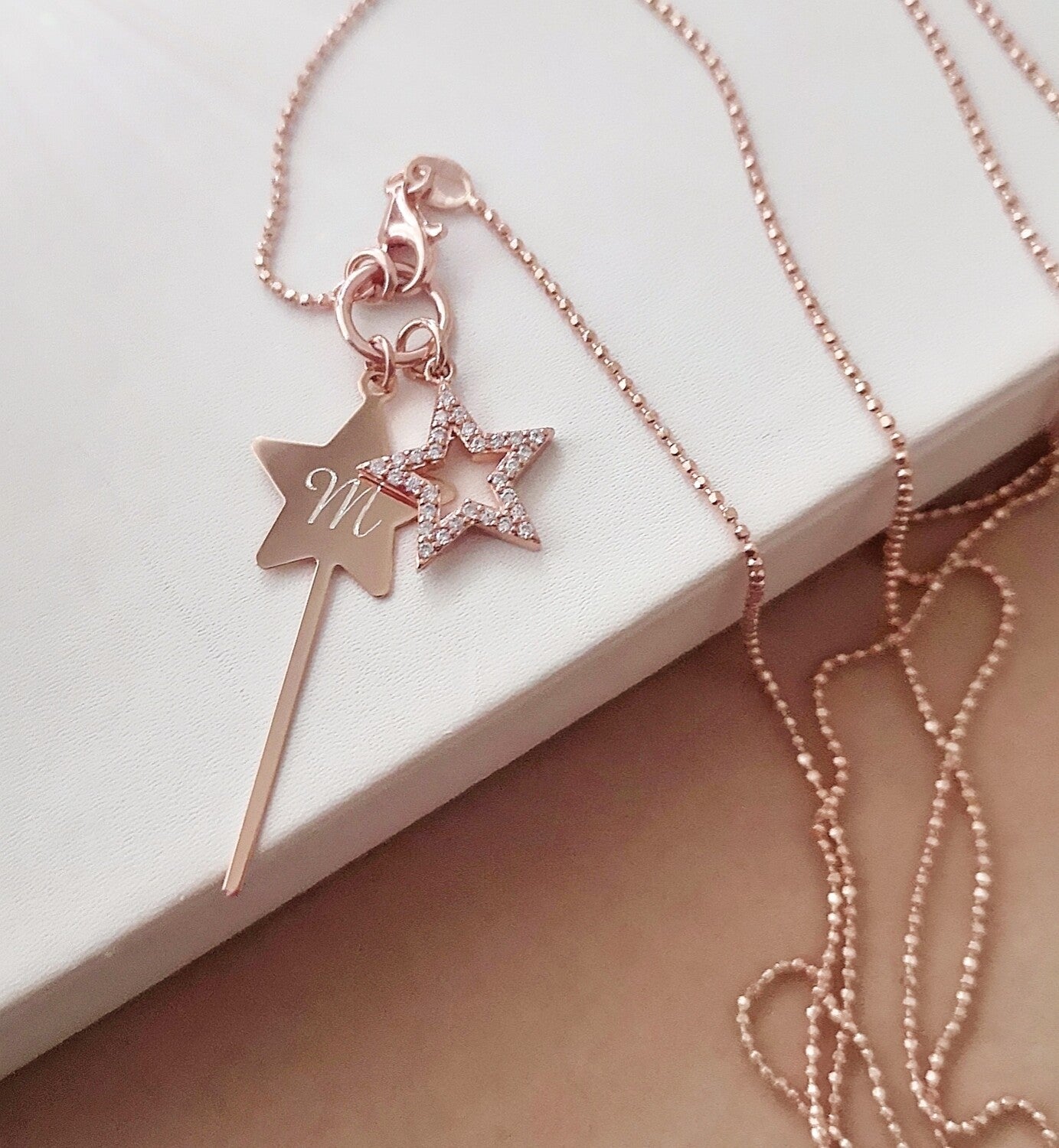 Collana argento bacchetta magica personalizzabile
