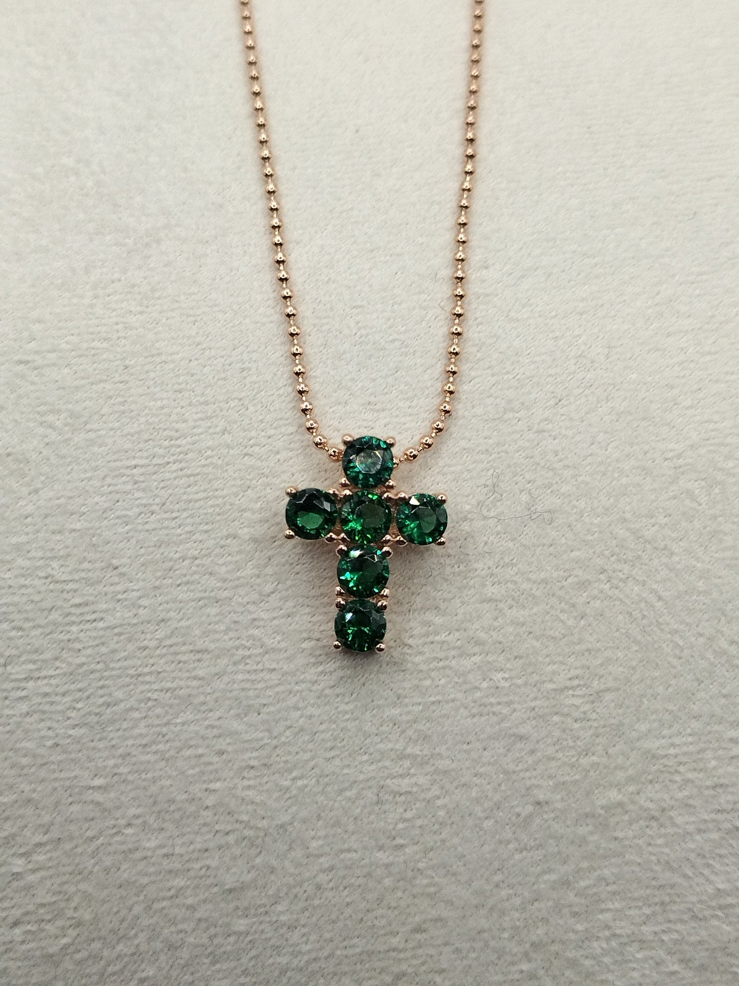 Collana Croce Argento Rosè