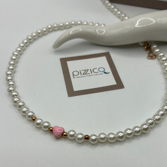 Collana filo perle cuore Pizzico