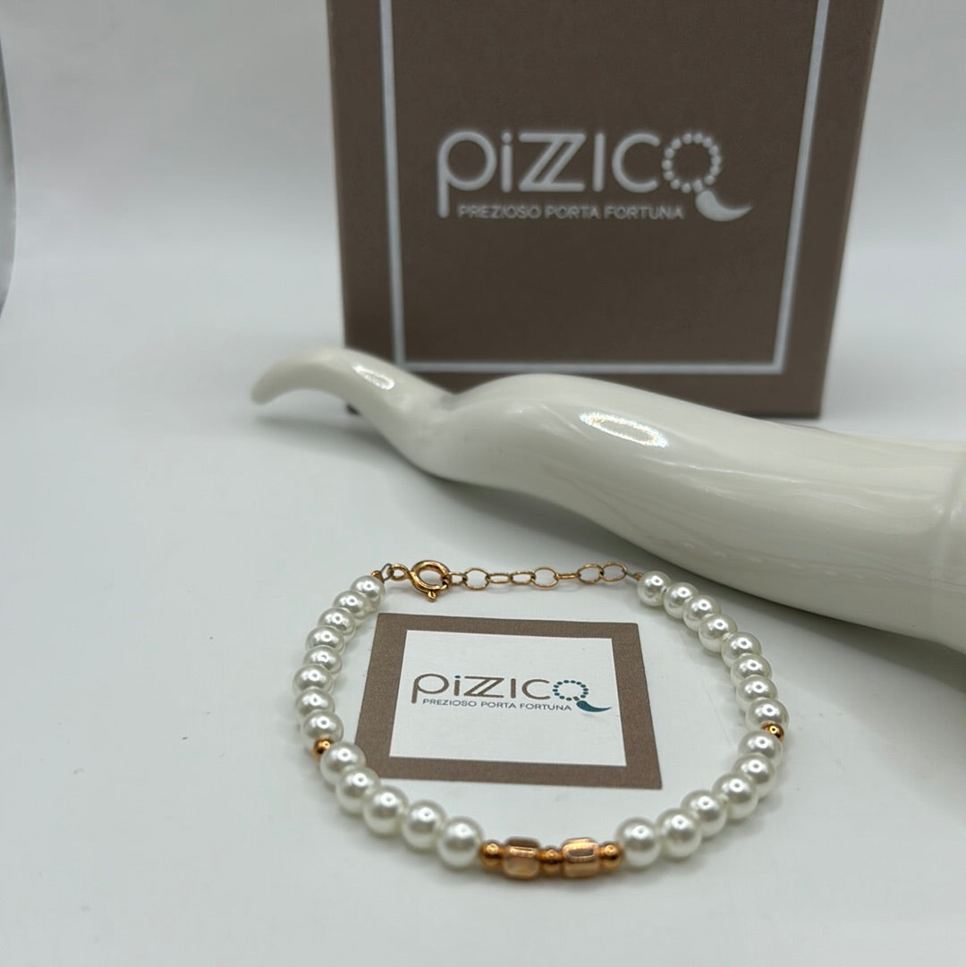 Bracciale filo perle inserti Pizzico