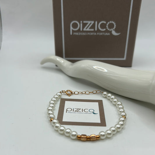 Bracciale filo perle inserti Pizzico