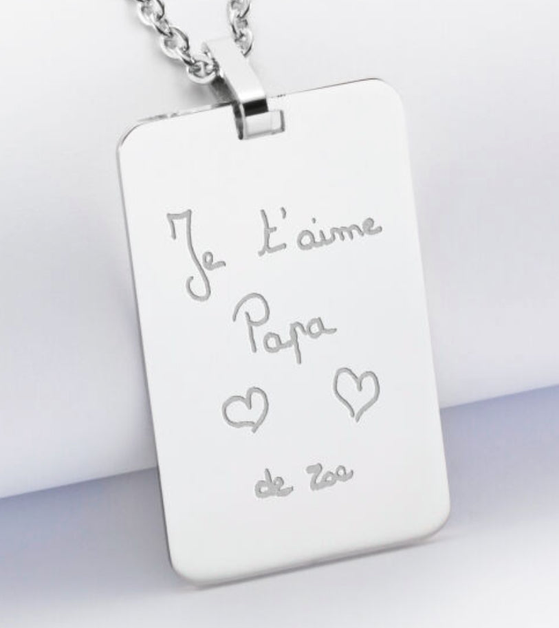 Ciondolo Piastra rettangolare stondata per incisione