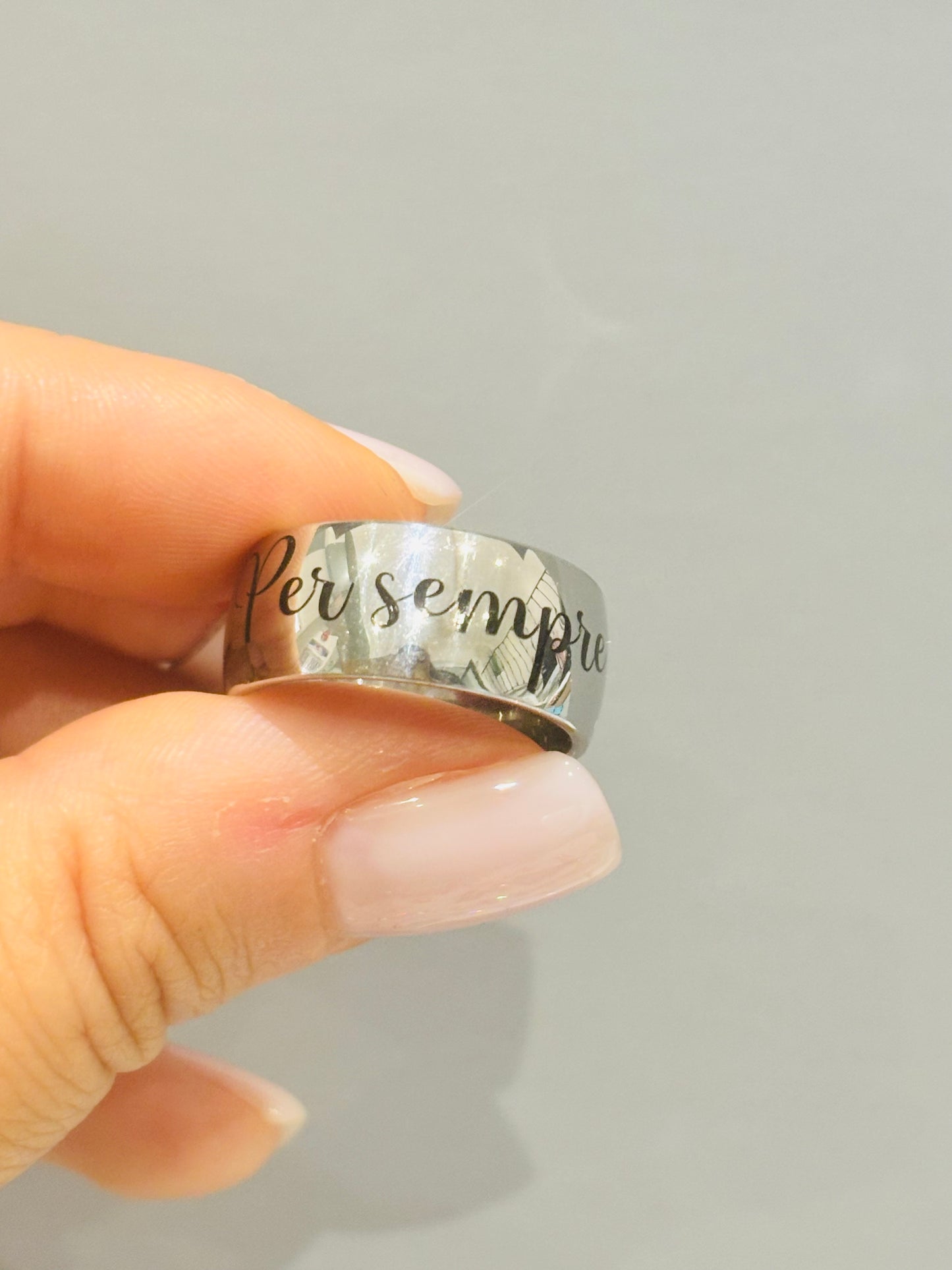 Anello Fascia Argento Personalizzabile