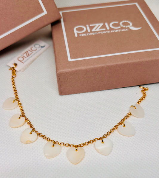 Bracciale argento cuori madreperla Pizzico