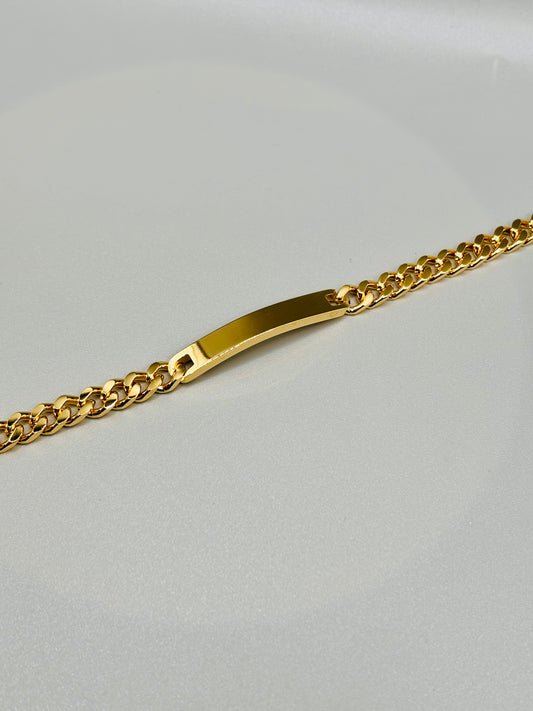 Bracciale uomo acciaio gold Piastra