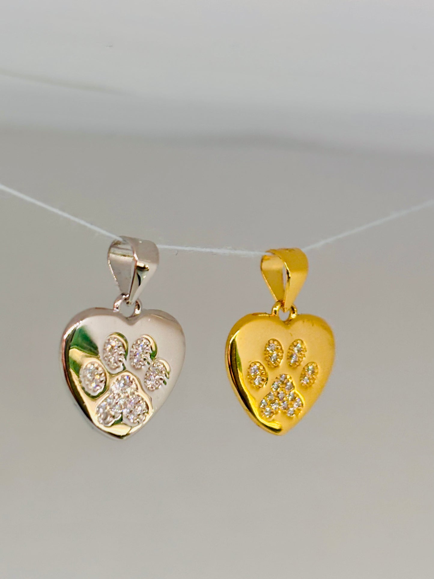 Ciondolo cuore zampina argento Pizzico