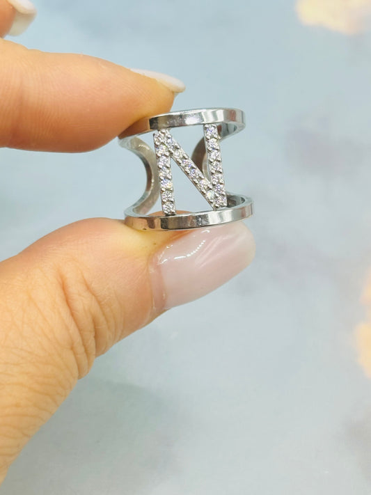 Anello argento Lettera
