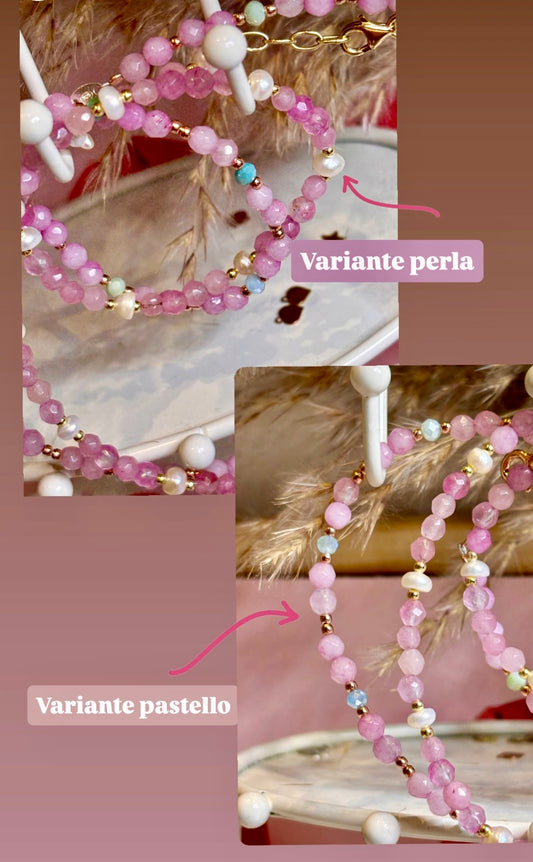 Collana Pizzico quarzo rosa