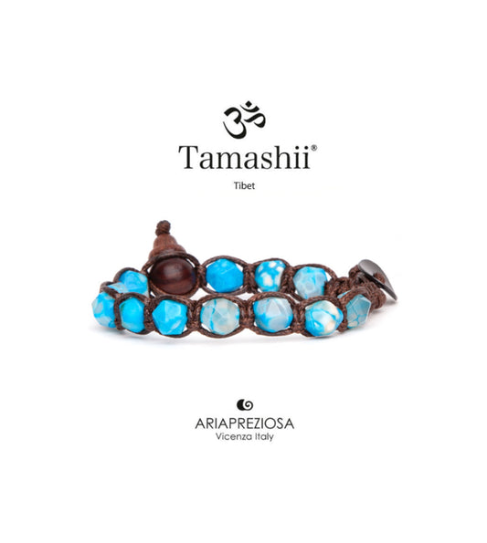 Bracciale Tamashii Diamond cut Agata Tibet Sky