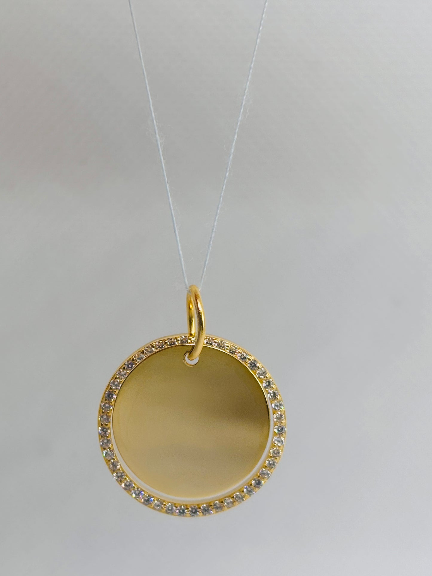 Ciondolo Piastra tonda zirconata