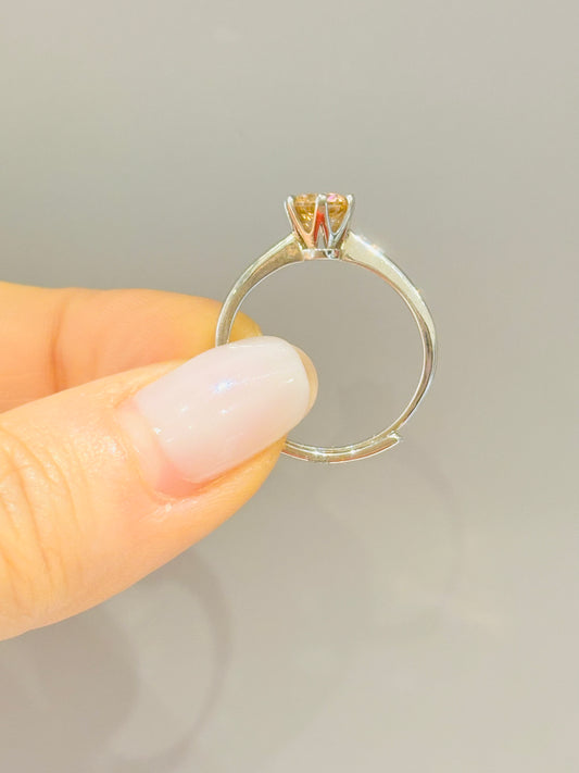 Anello Argento Solitario Pietra Colore Kate