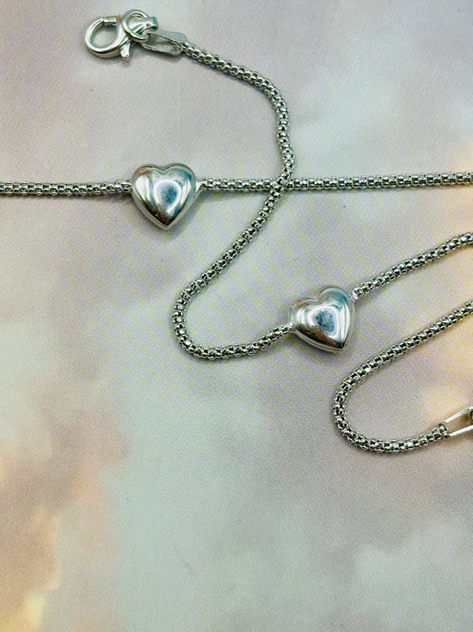 Bracciale cuore bombato