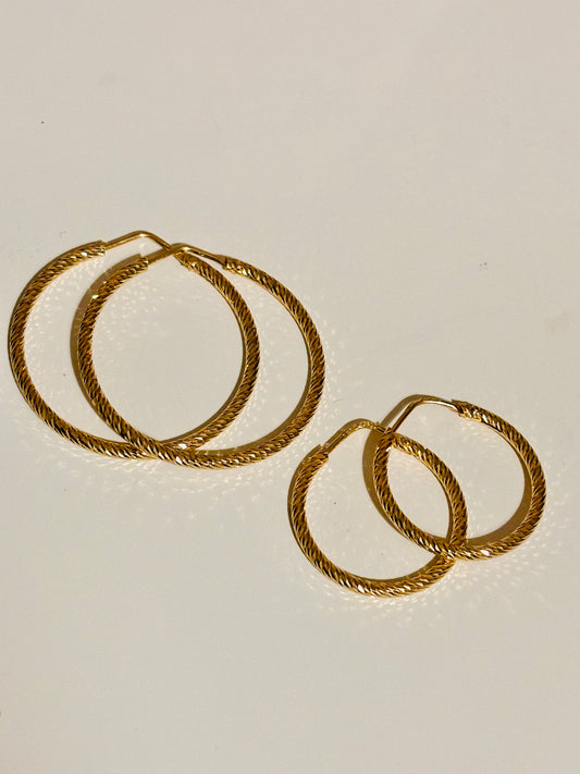 Orecchini Cerchi Gold Medina Rounded