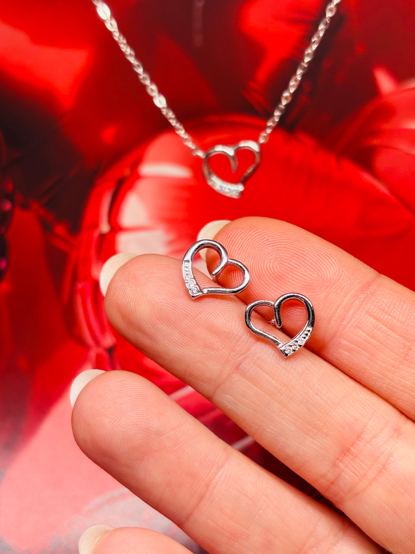 Parure collana e orecchini Love