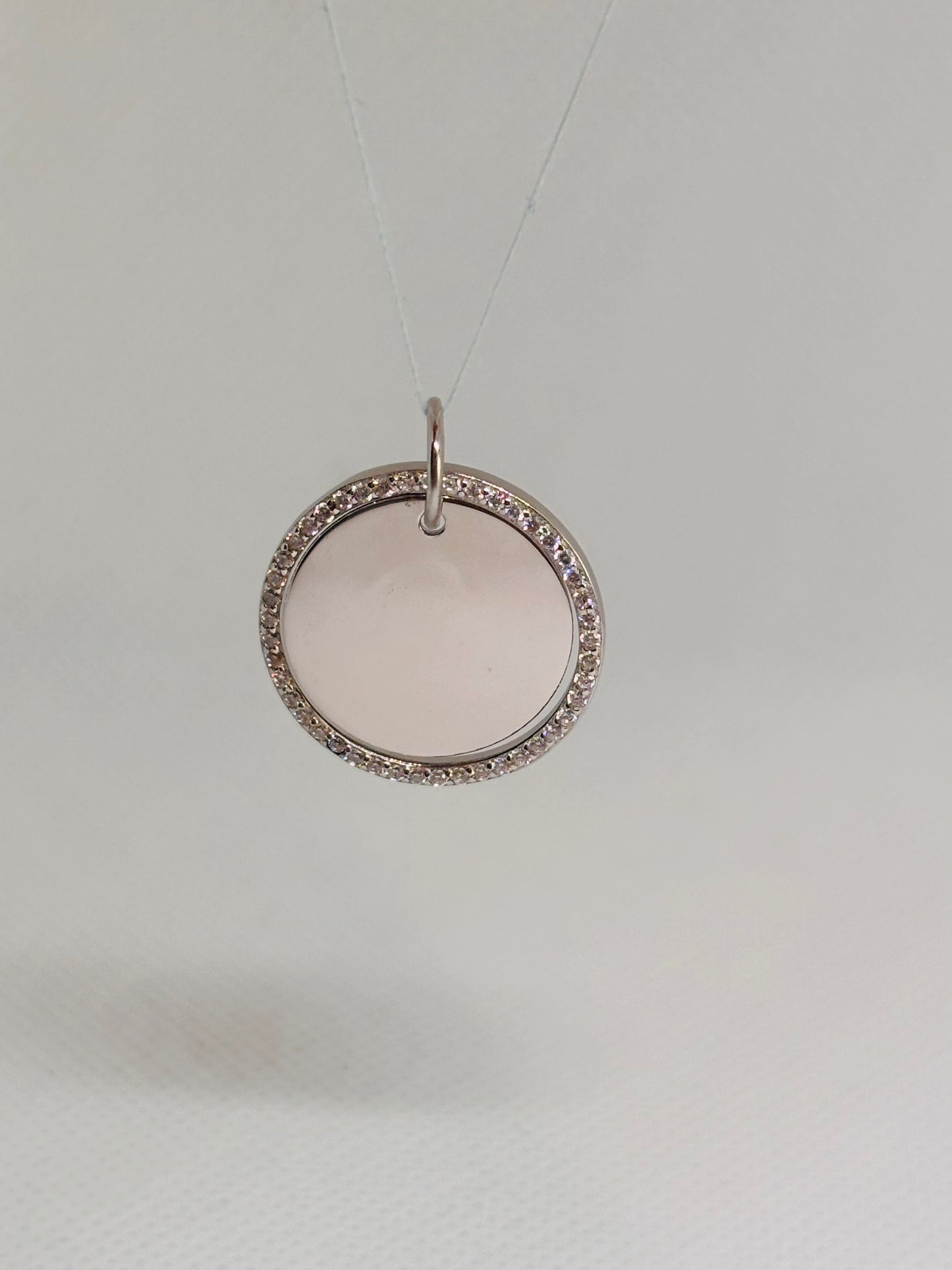 Ciondolo Piastra tonda zirconata