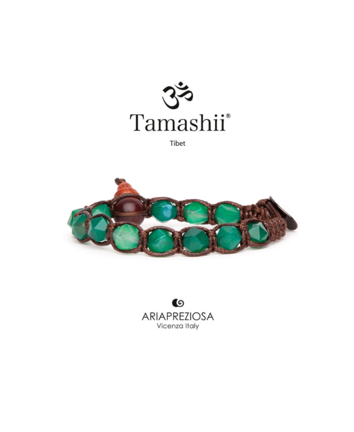 Bracciale Tamashii Diamond cut Agata verde striata