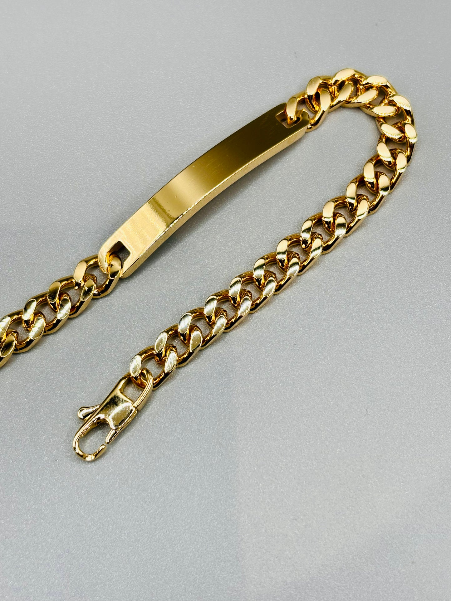 Bracciale uomo acciaio gold Piastra