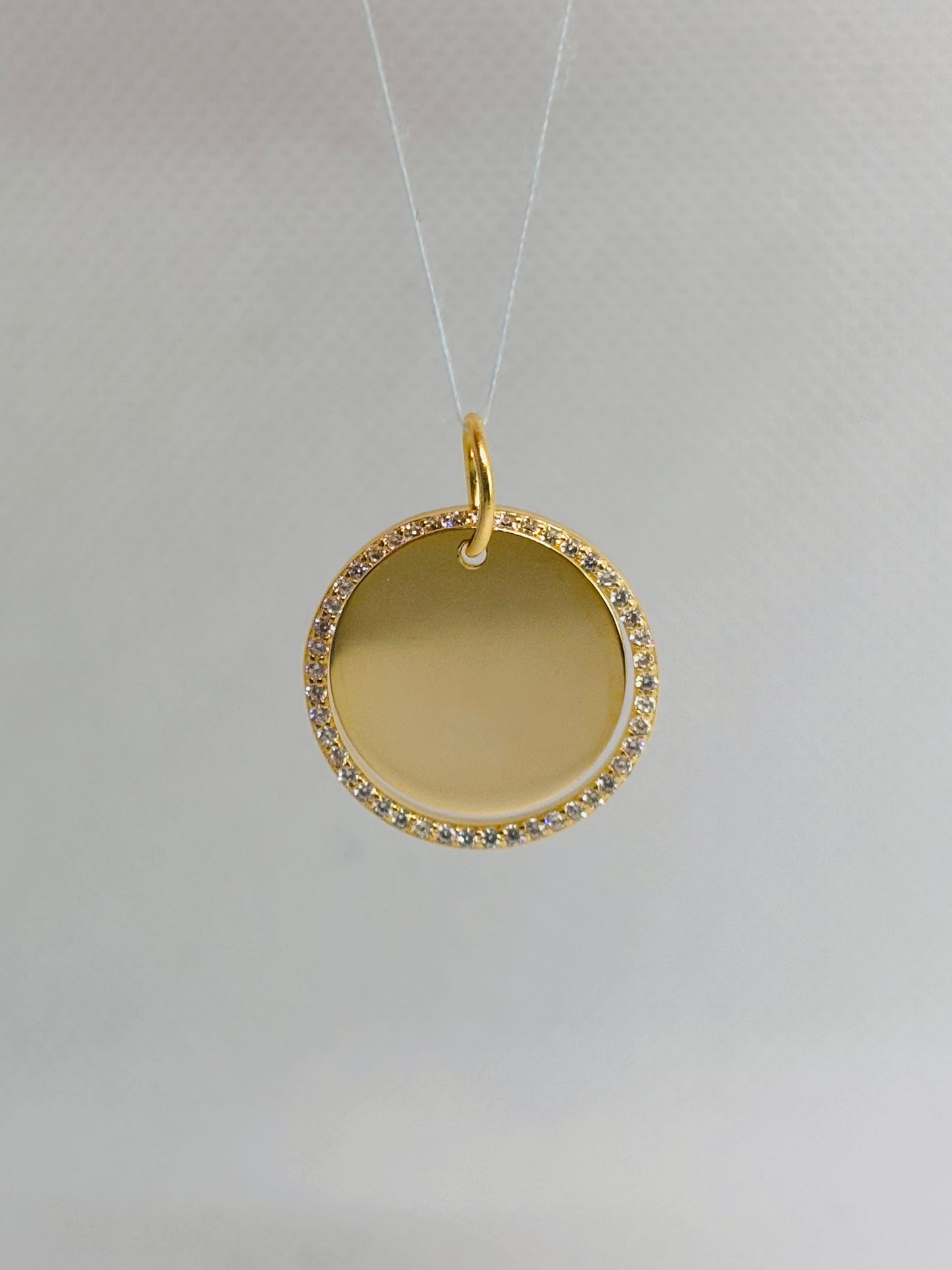 Ciondolo Piastra tonda zirconata