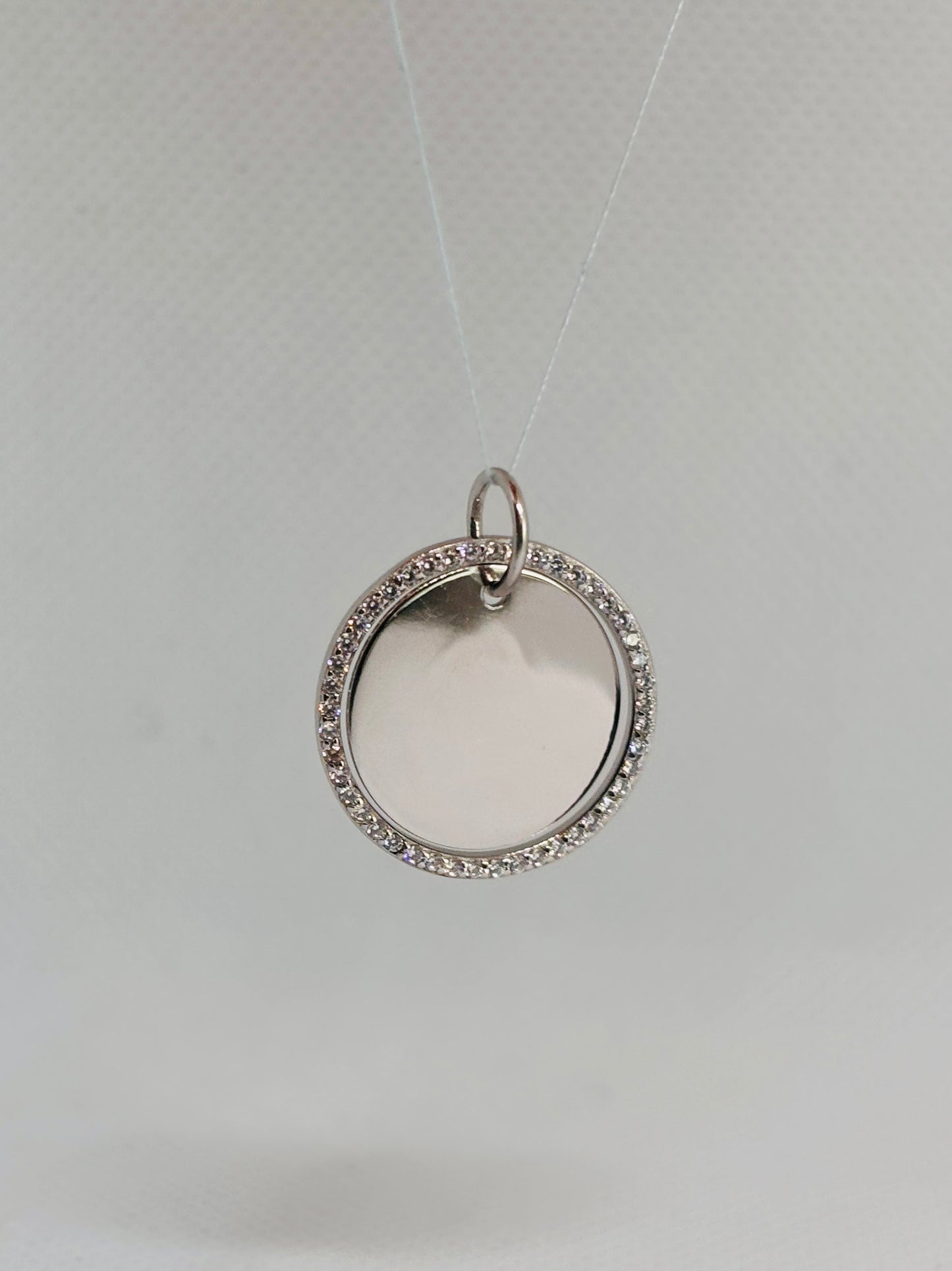 Ciondolo Piastra tonda zirconata