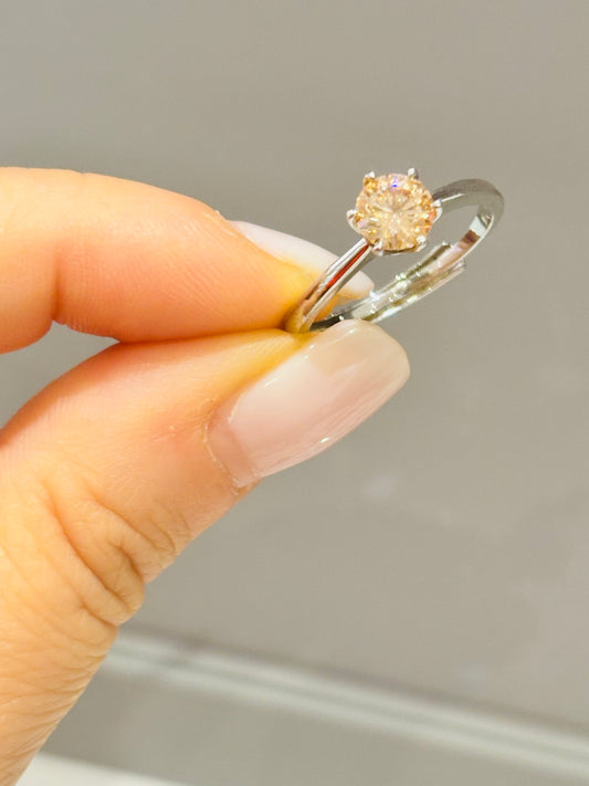 Anello Argento Solitario Pietra Colore Kate