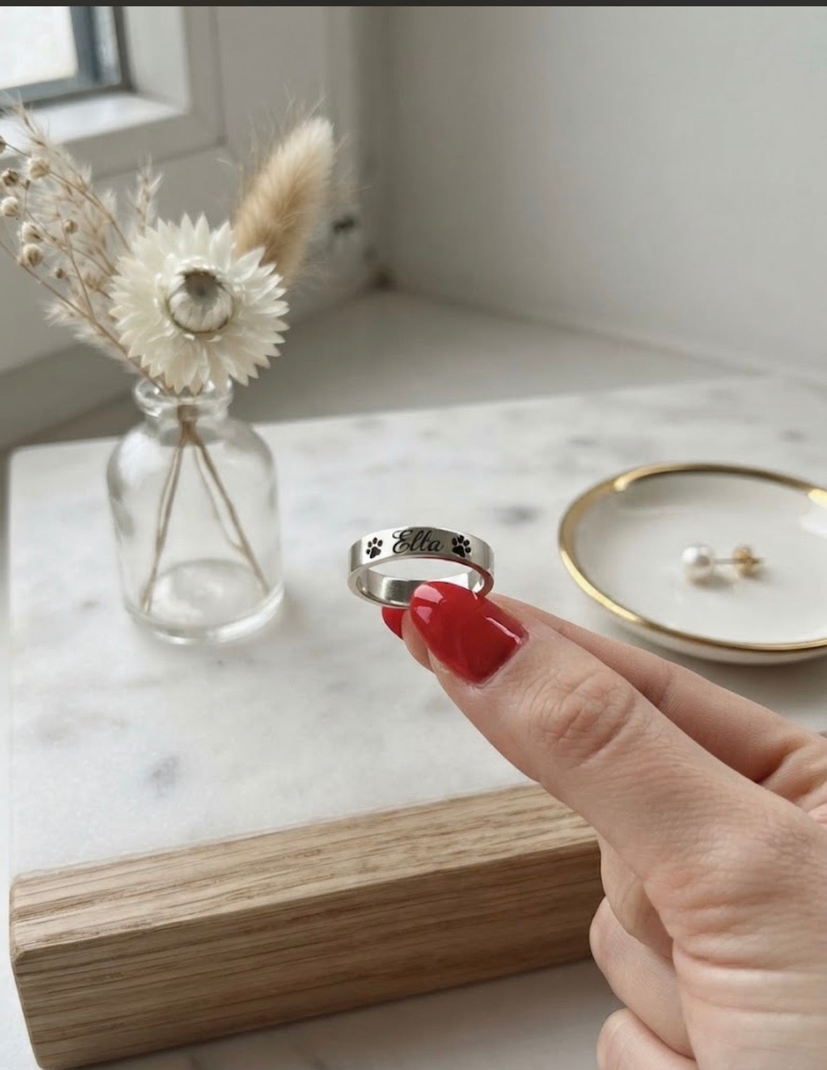 Anello piatto personalizzato Pizzico
