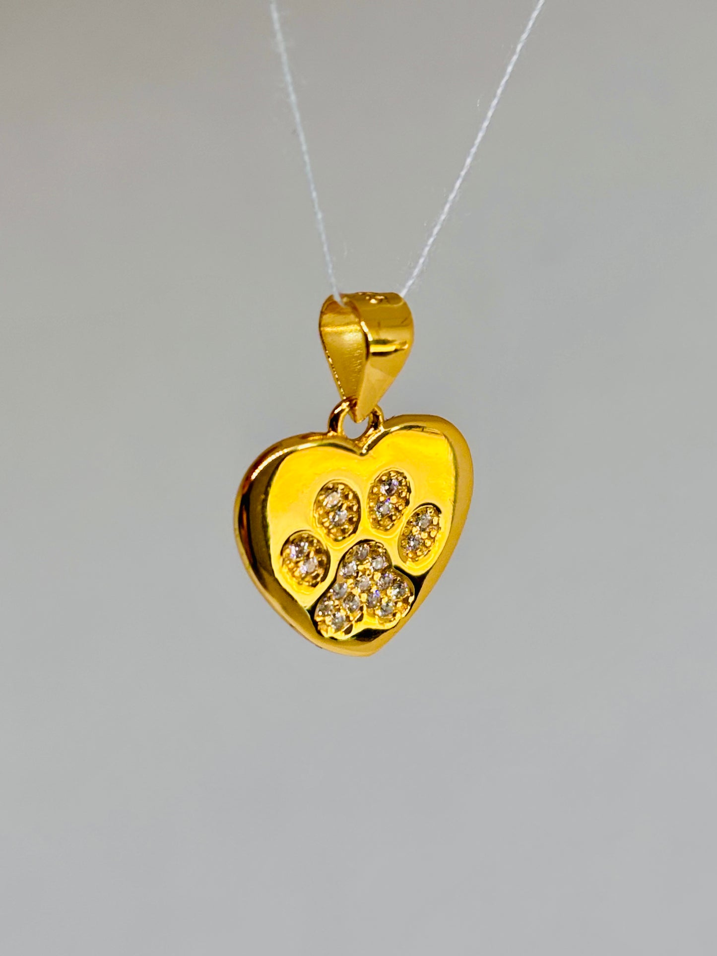 Ciondolo cuore zampina argento Pizzico