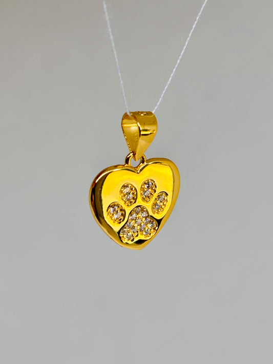 Ciondolo cuore zampina argento Pizzico