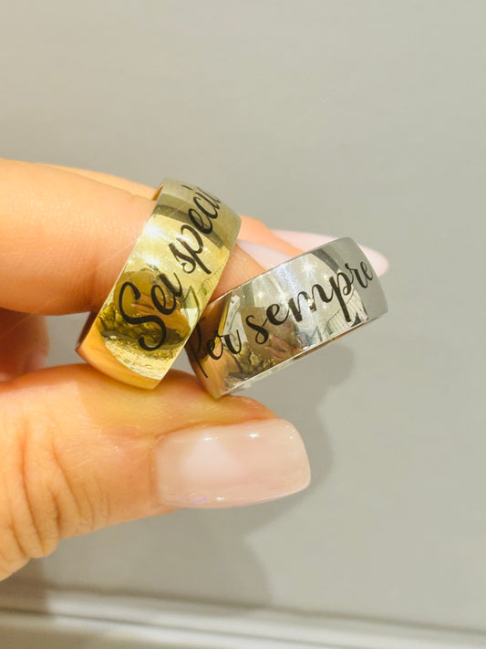 Anello Fascia Argento Personalizzabile