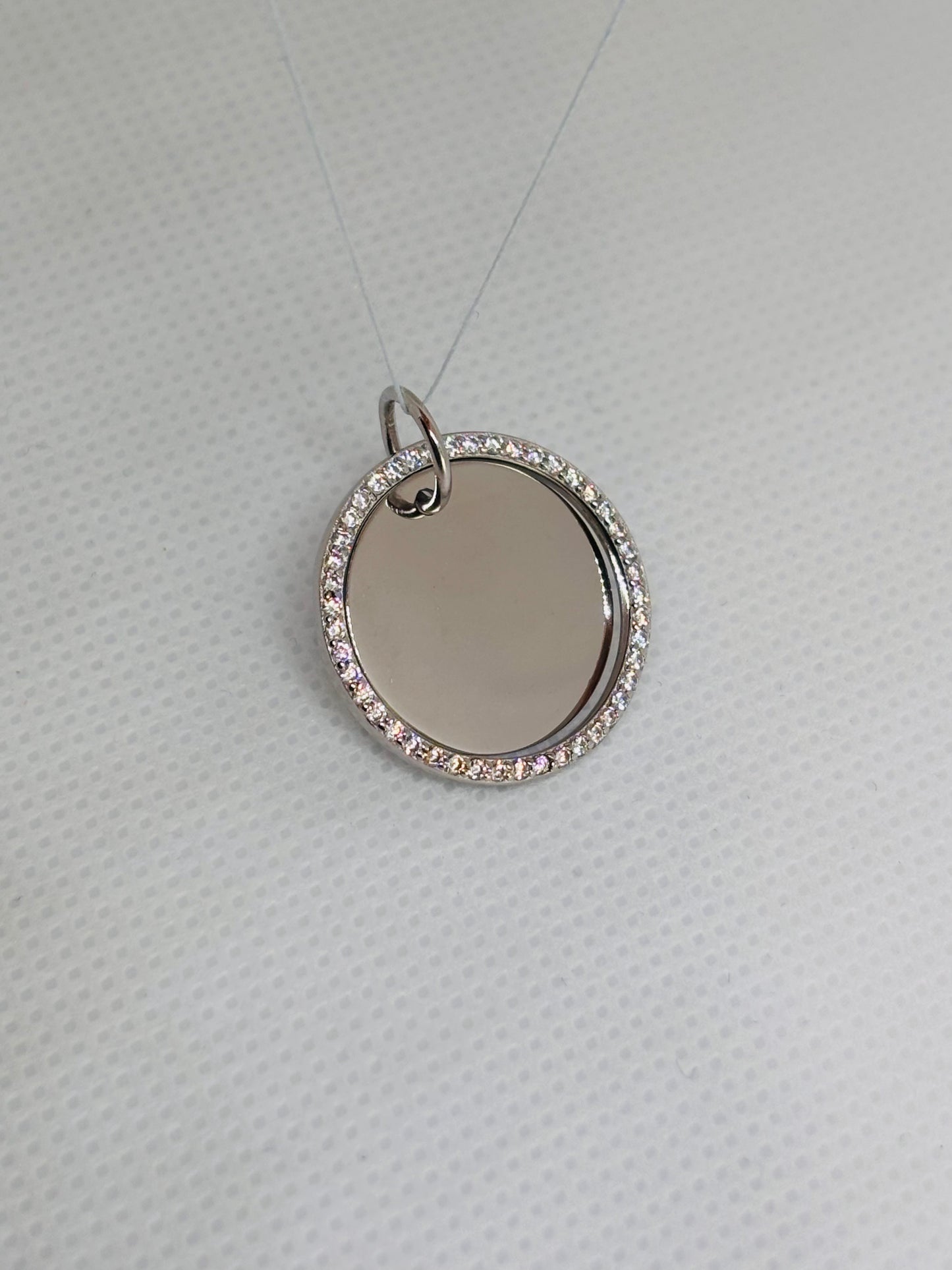 Ciondolo Piastra tonda zirconata
