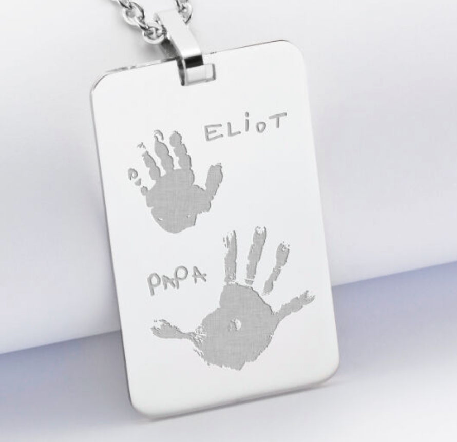 Ciondolo Piastra rettangolare stondata per incisione