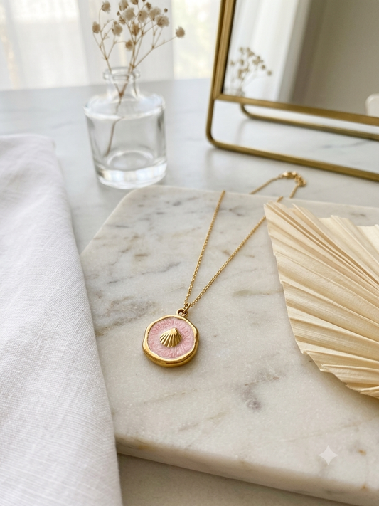 Charms Fortunello Pizzico tondo conchiglia rosa