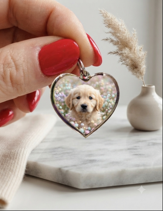 Ciondolo cuore riproduzione fotografica