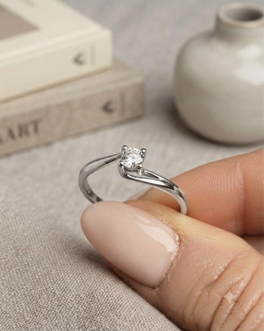 Anello solitario argento Jasmine