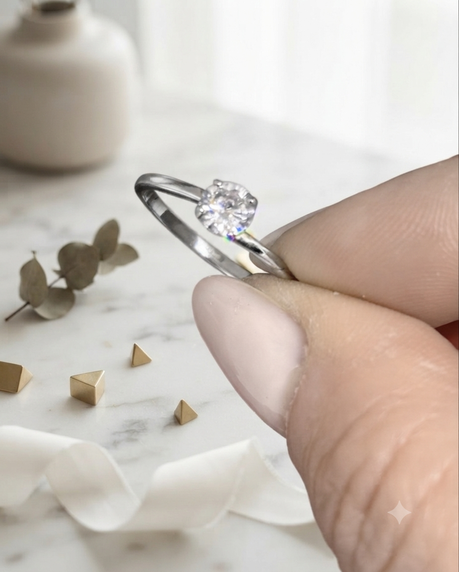 Anello solitario Sandy argento
